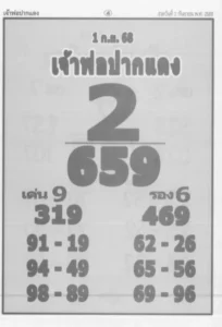 หวยเจ้าพ่อปากแดง 1/9/68