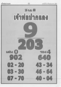 หวยเจ้าพ่อปากแดง 16/9/68