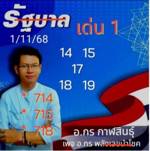 หวยกรณ์กาฬสิน 1/11/68