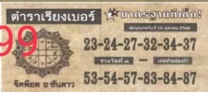 หวยตำราเรียงเบอร์ 16/10/68 ชุดเลขเด็ดน่าจับตา