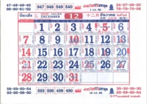 หวยปฏิทินจีน 1/12/68