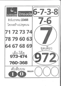 หวยปักธงชัย 1/12/68