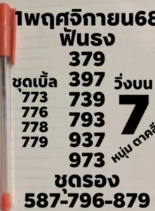 หวยหนุ่มตาคลี 1/11/68