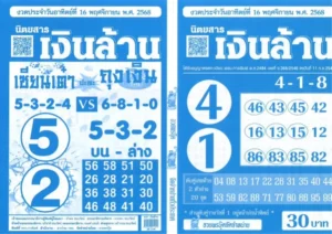 หวยเงินล้าน 16/11/68