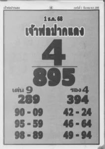 หวยเจ้าพ่อปากแดง 1/12/68