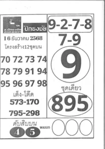 หวยปักธงชัย 16/12/68