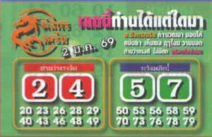 หวยมังกรเมรัย 2/1/69