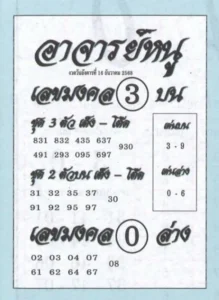 หวยอาจารย์หนู 16/12/68