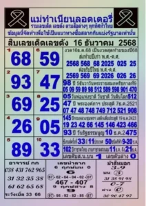 หวยแม่ทำเนียน 16/12/68