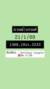 หวยมาเลย์ 21/1/69