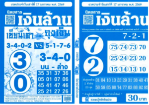 หวยเลขเงินล้าน 17/1/69