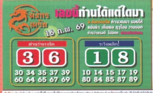 หวยมังกรเมรัย 16/2/69