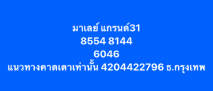 หวยมาเลย์ 31 1 69 8