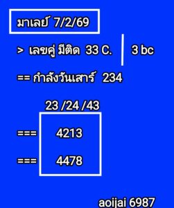 หวยมาเลย์ 7/2/69
