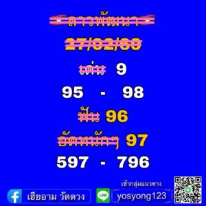 หวยลาว 27/2/69-2
