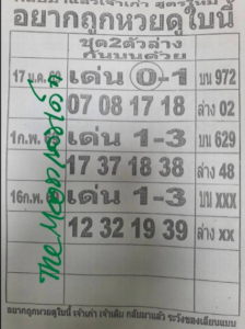 หวยใบชมพู 16/2/69