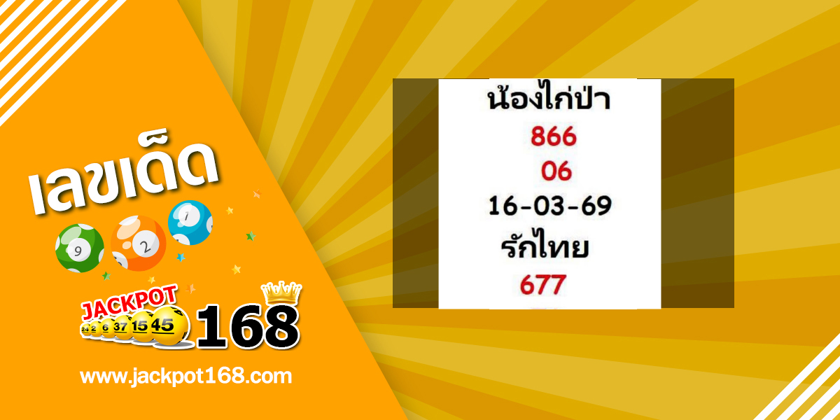 หวยน้องไก่ป่า 16/3/69