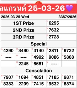 หวยมาเลย์ 25/3/69 ชุดที่6