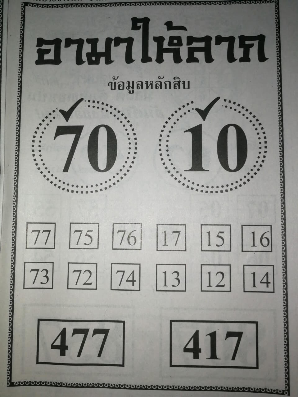 หวยอาม่าให้ลาภ 2/5/63