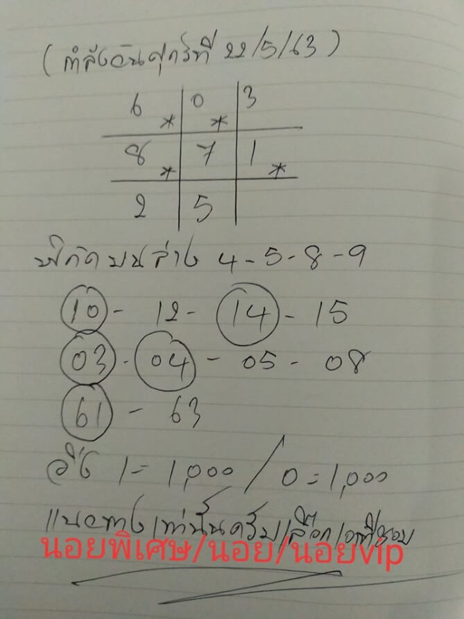 หวยฮานอย 22/5/63 ชุดที่ 3