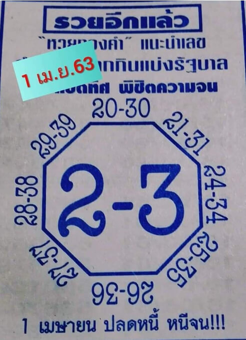หวยเลขแปดทิศ 2/5/63